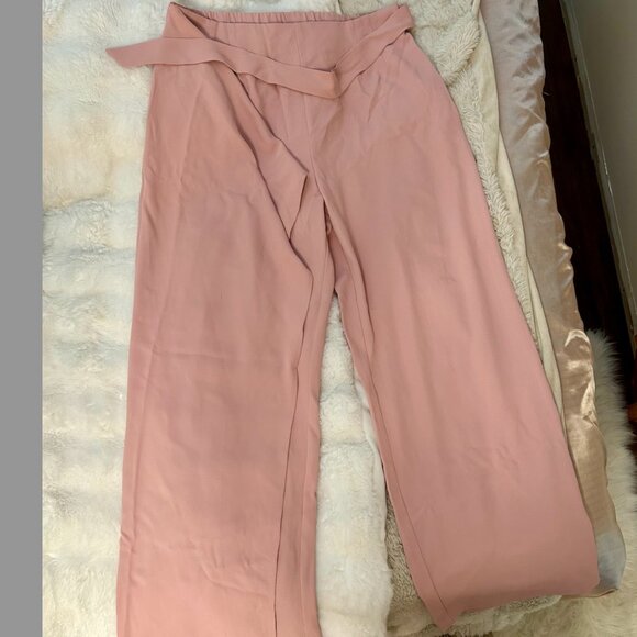 Halara High Waisted Tie Side Invisible Zipper Wide Leg Work Pants - Picture 4 of 8